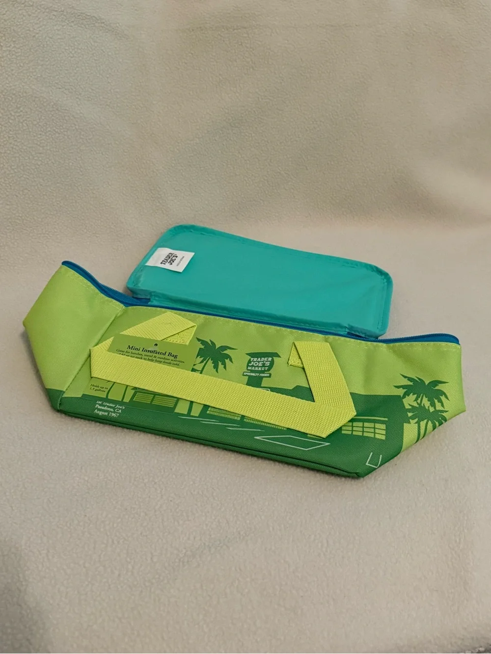 Trader Joe's Mini Insulated Tote Bag - Palm Green Summer 2026 Limited Edition